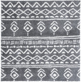 Safavieh Parma Shag 6'-7" x 6'-7" Rug in Charcoal / Ivory