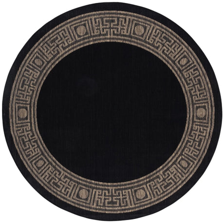 Safavieh Courtyard 6'-7" x 6'-7" Rug in Black / Coffee