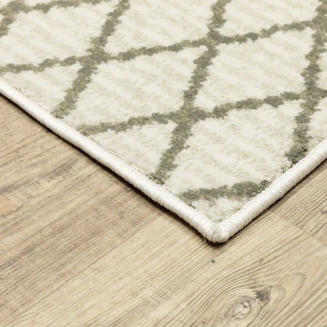Oriental Weavers Sphinx Georgia 717B0 Ivory/ Grey Rugs - corner detail