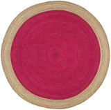 Safavieh Natural Fiber 8'-0" x 8'-0" Rug in Fuchsia / Natural