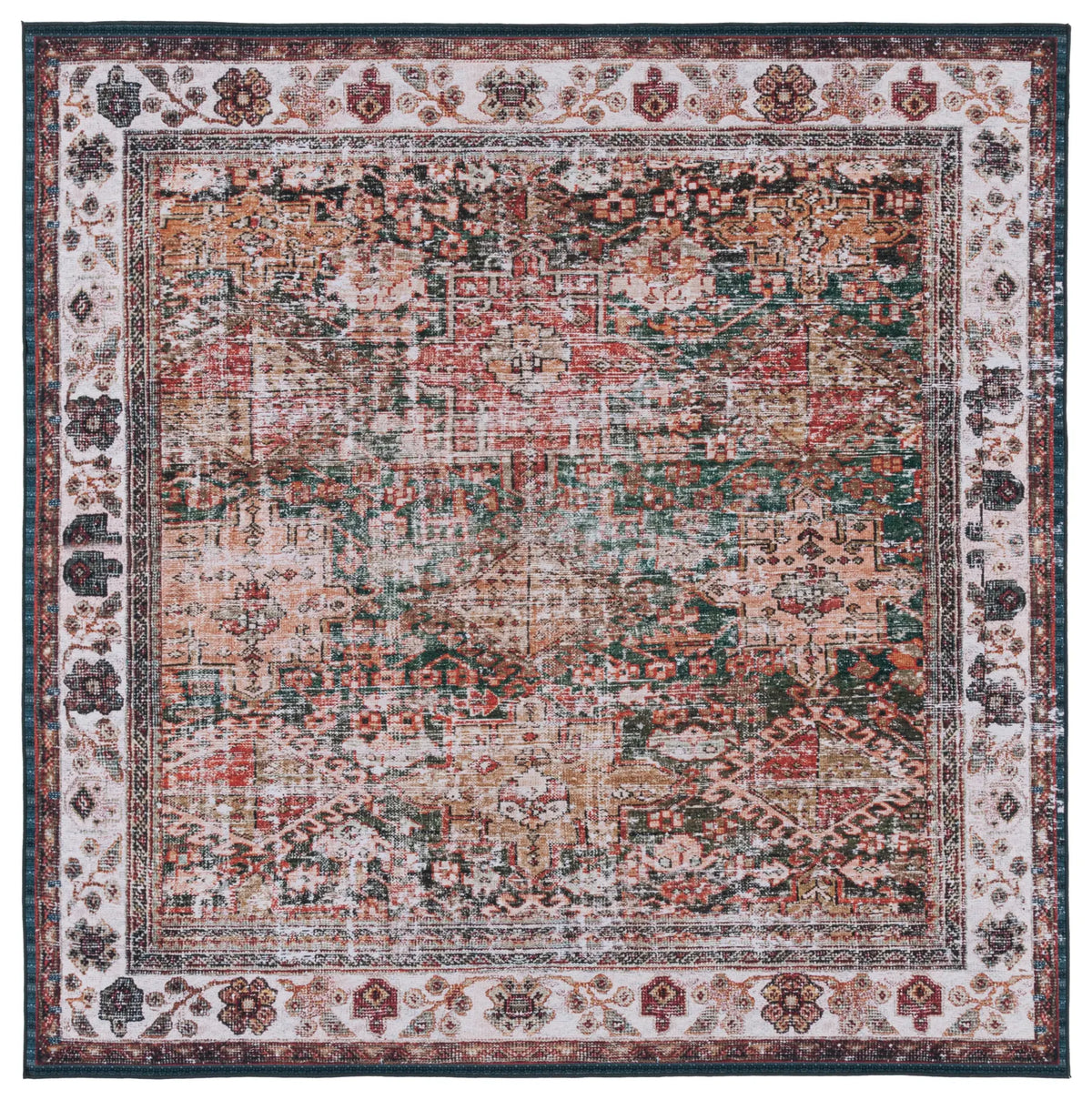 Safavieh Tucson 5'-0" x 5'-0" Rug in Ivory / Green