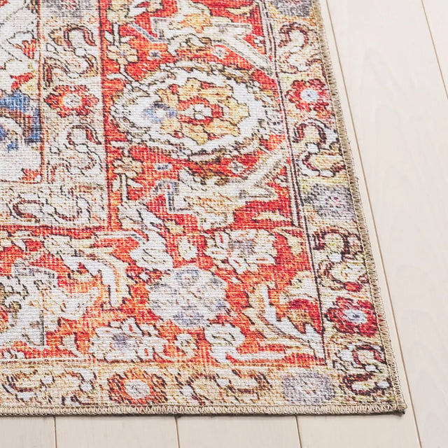 Safavieh Vintage Serapi 600 5'-1" x 7'-6" Rug in Red Orange / Blue