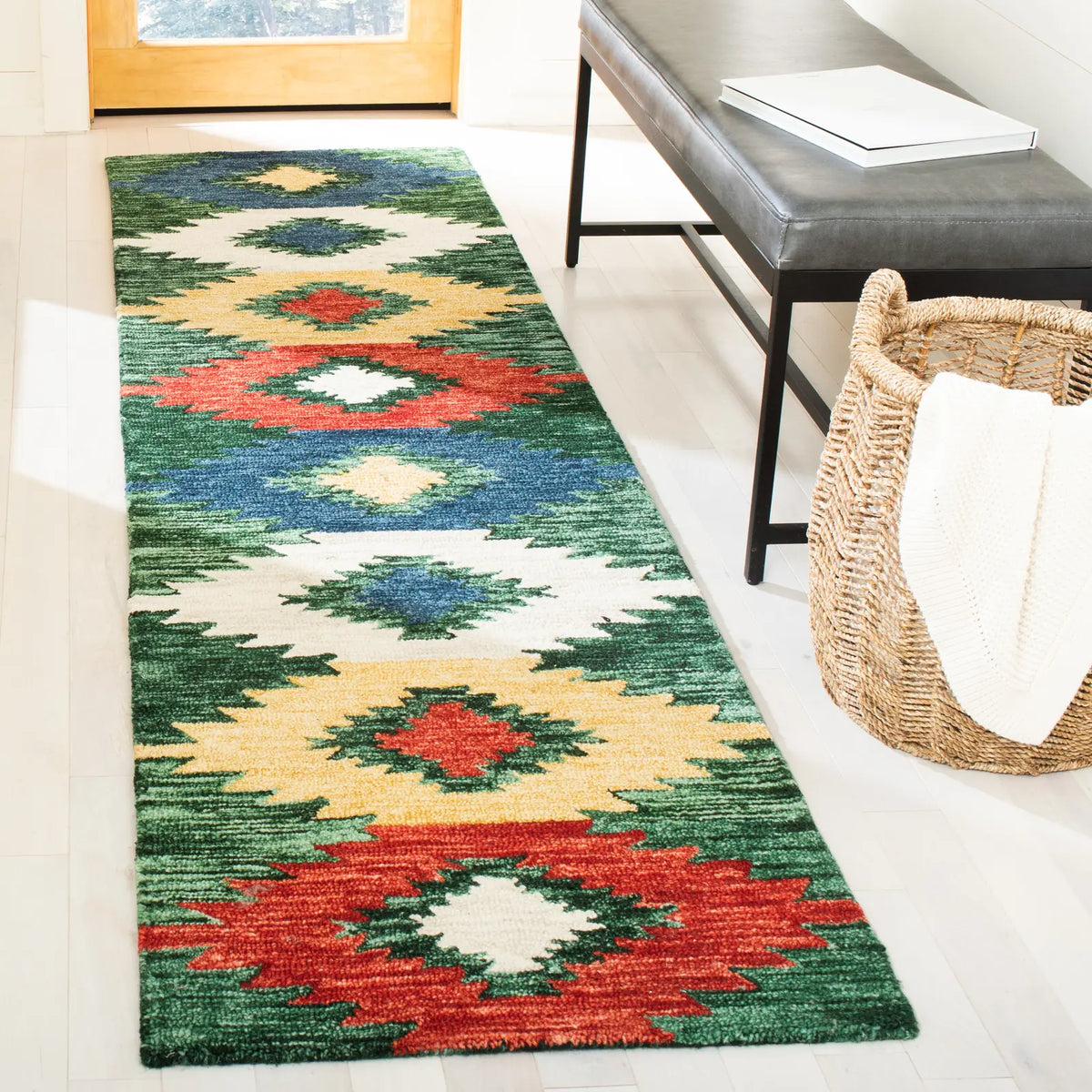 Safavieh Aspen 2'-3" x 9'-0" Rug in Green / Red