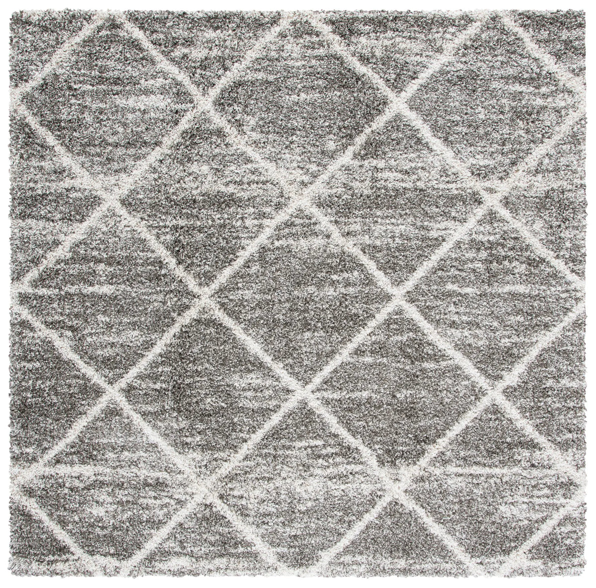 Safavieh Hudson Shag 7'-0" x 7'-0" Rug in Distressed Grey / Ivory