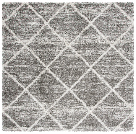 Safavieh Hudson Shag 7'-0" x 7'-0" Rug in Distressed Grey / Ivory