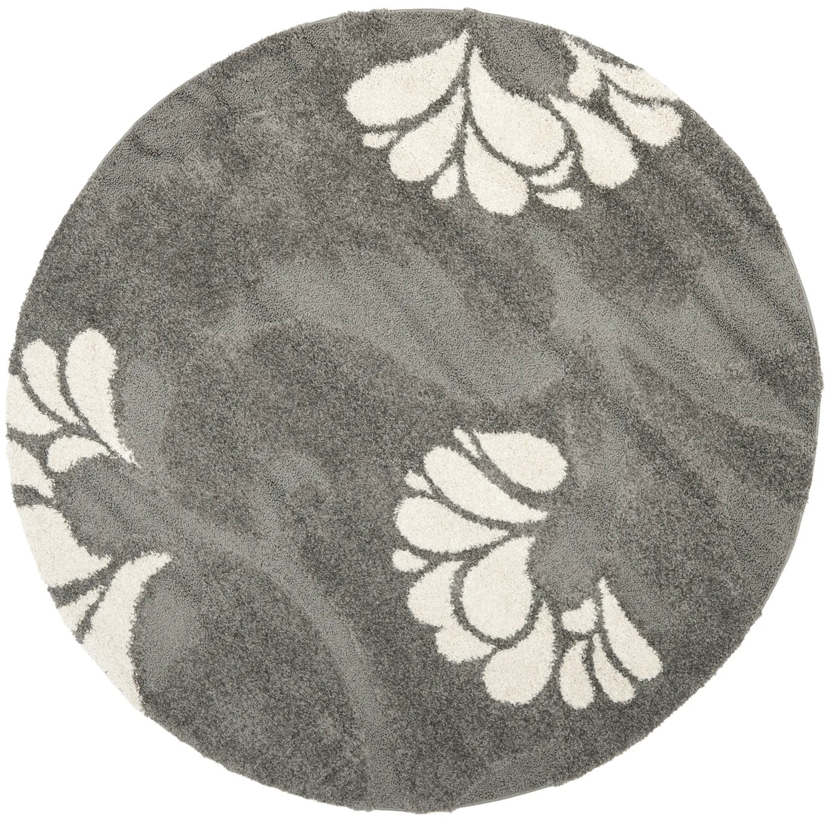 Safavieh Florida Shag 6'-7" x 6'-7" Rug in Grey / Beige