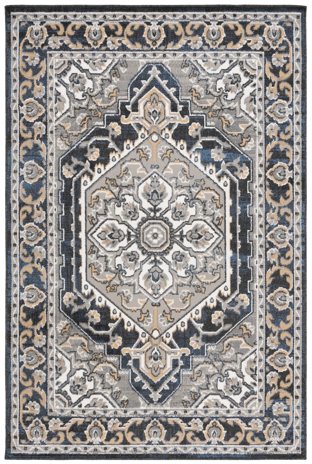 Safavieh Pyramid 4'-5" x 6'-5" Rug in Grey / Navy Gold