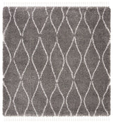 Safavieh Moroccan Fringe Shag 6'-7" x 6'-7" Rug in Grey / Ivory