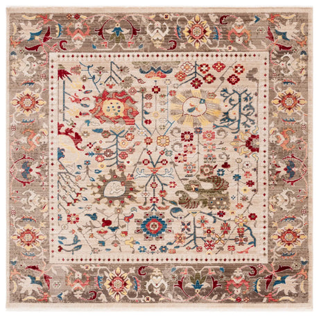 Safavieh Kashan 6'-7" x 6'-7" Rug in Beige / Taupe