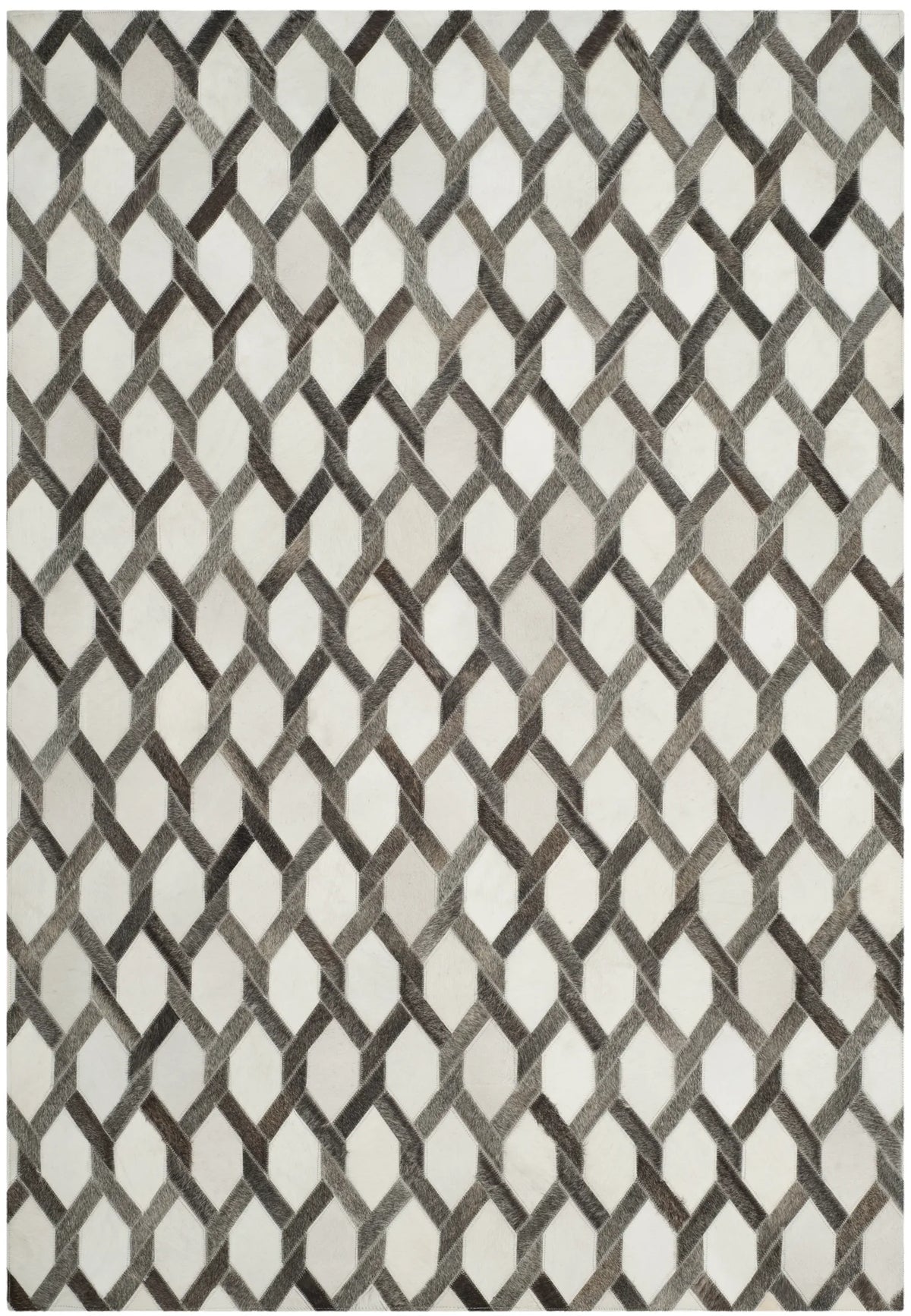 Safavieh Studio Leather 4'-0" x 6'-0" Rug in Ivory / Grey
