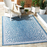 Safavieh Courtyard 4'-0" x 5'-7" Rug in Blue / Ivory