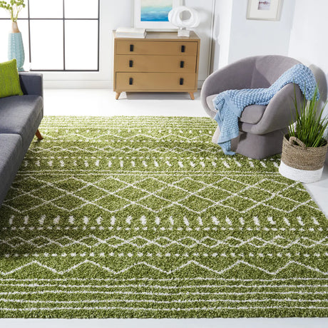 Safavieh Arizona Shag 10'-0" x 14'-0" Rug in Green / Ivory
