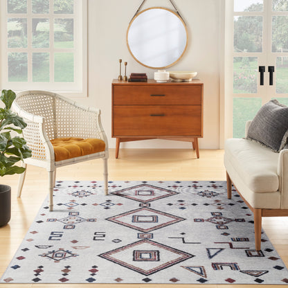 Nourison Machine Washable Series 1 X Nicole Curtis Sr108 Ivory/Multi Area Rug