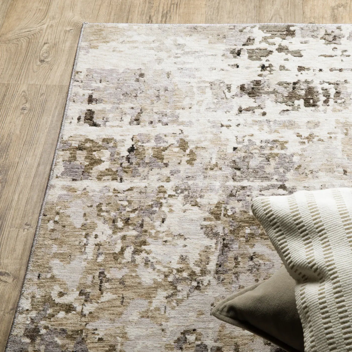 Oriental Weavers Sphinx Nebulous 091L9 Grey/ Beige Rugs - corner detail