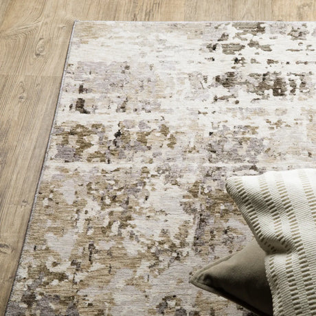 Oriental Weavers Sphinx Nebulous 091L9 Grey/ Beige Rugs - corner detail