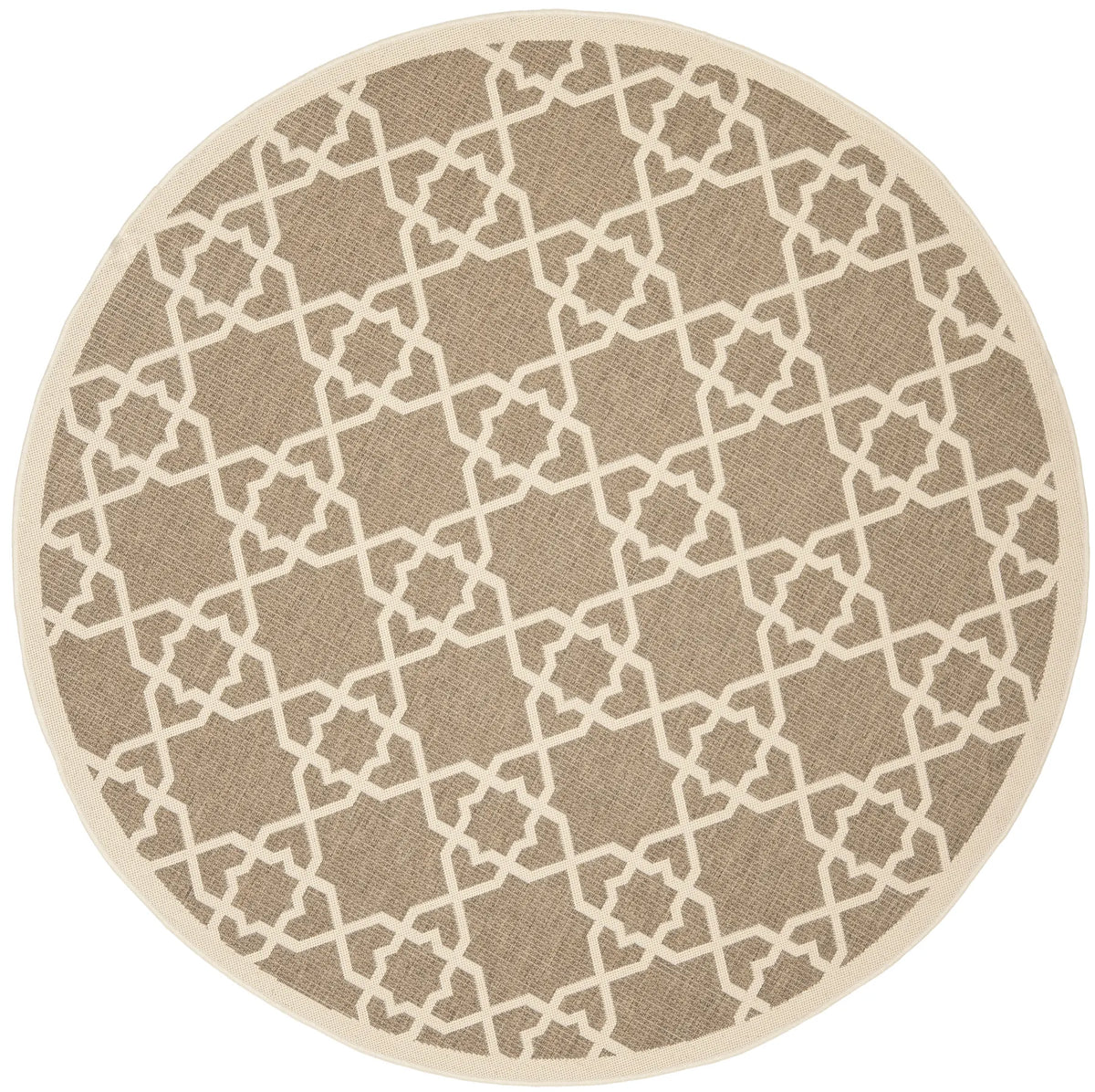 Safavieh Courtyard 6'-7" x 6'-7" Rug in Brown / Beige