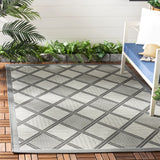 Safavieh Courtyard 4'-0" x 5'-7" Rug in Anthracite / Light Grey