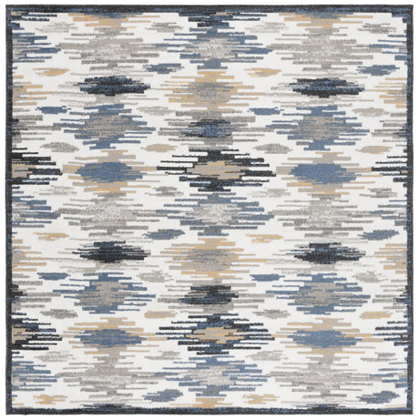 Safavieh Pyramid 6'-7" x 6'-7" Rug in Ivory / Grey Navy