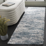 Safavieh Berber Shag 2'-3" x 8'-0" Rug in Ivory / Blue