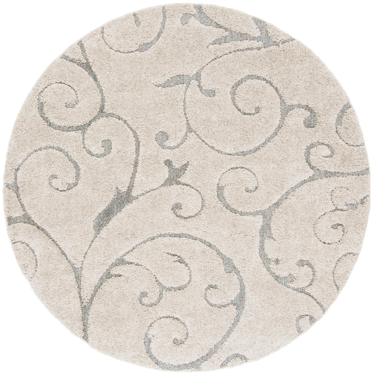 Safavieh Florida Shag 5'-0" x 5'-0" Rug in Beige / Blue Grey