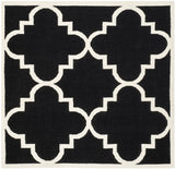Safavieh Dhurries 6'-0" x 6'-0" Rug in Black / Ivory