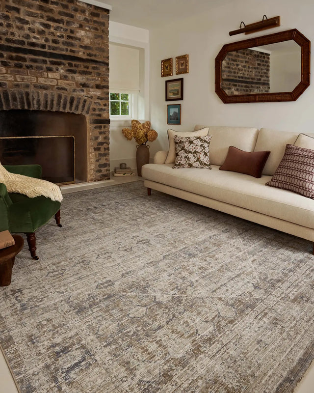 Chris Loves Julia x Loloi Ida IDA-06 Slate / Natural Rug - room scene 3