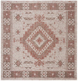 Safavieh Courtyard 6'-7" x 6'-7" Rug in Beige / Red