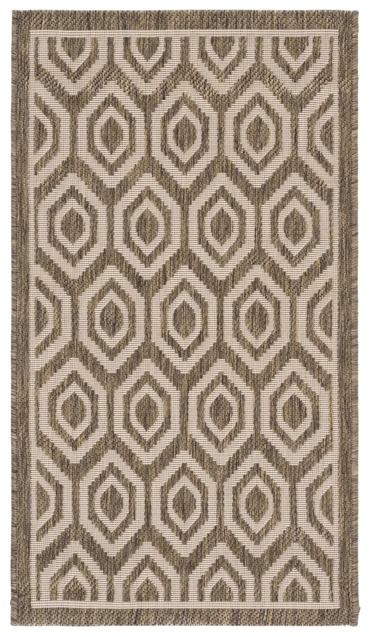 Safavieh Courtyard 2'-0" x 3'-7" Rug in Brown / Bone