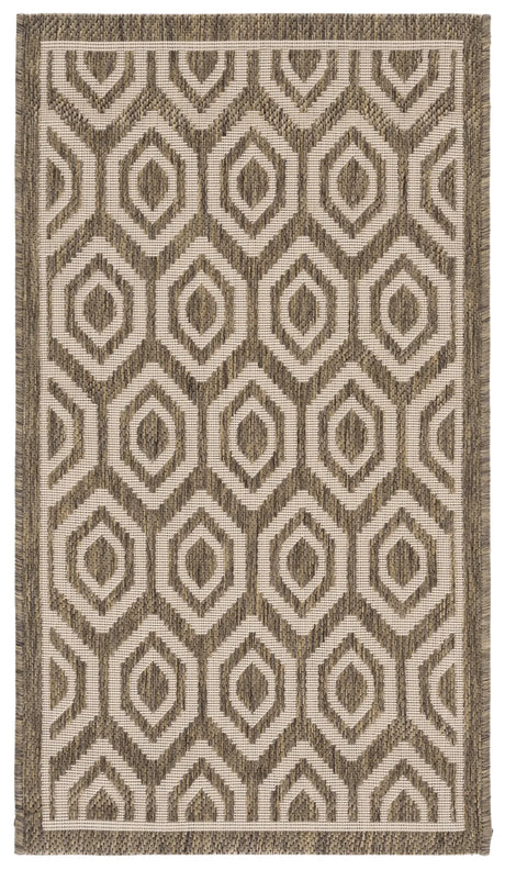 Safavieh Courtyard 2'-0" x 3'-7" Rug in Brown / Bone