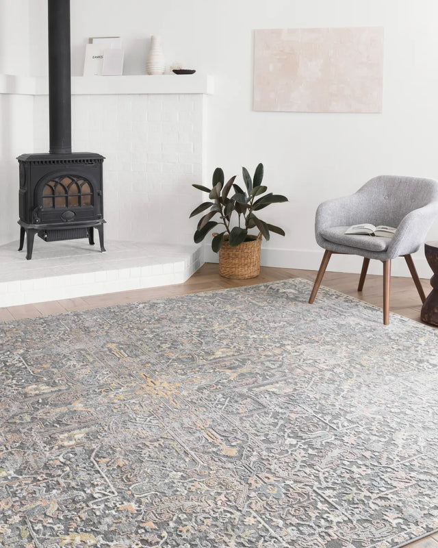 Loloi Lucia Luc-02 Charcoal / Multi Rugs - room scene 1
