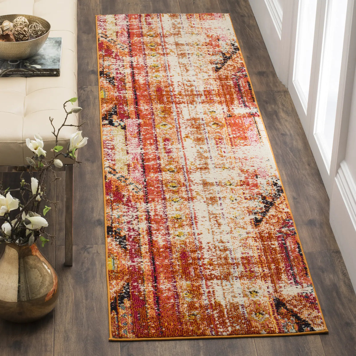 Safavieh Monaco 2'-2" x 10'-0" Rug in Orange / Multi