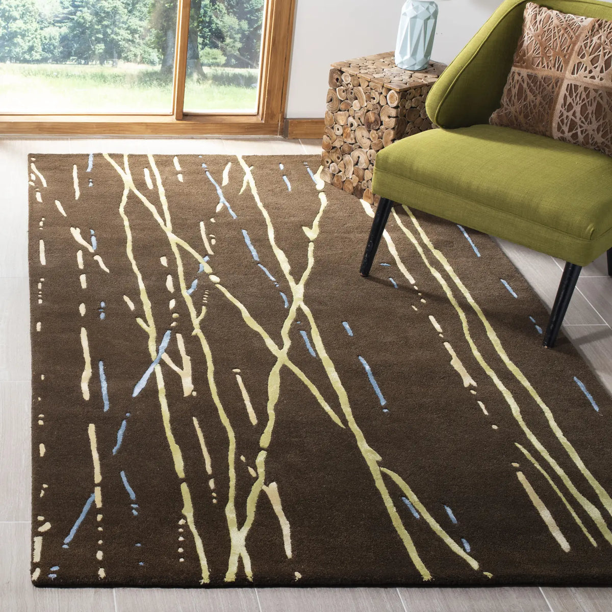 Safavieh Soho 3'-6" x 5'-6" Rug in Brown / Yellow