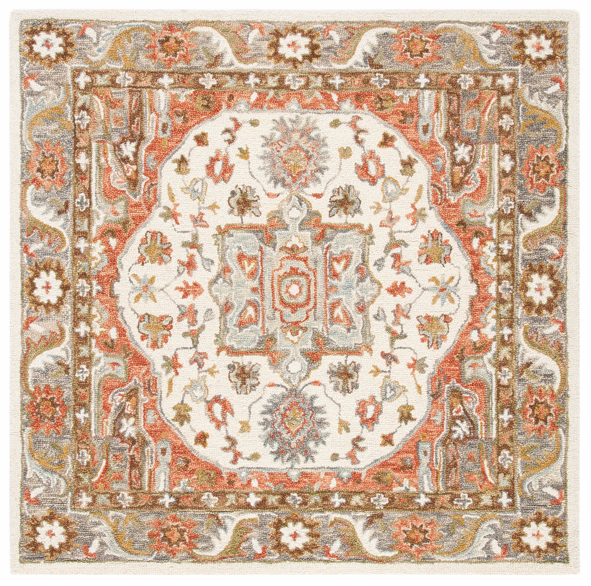 Safavieh Trace 6'-0" x 6'-0" Rug in Ivory / Red