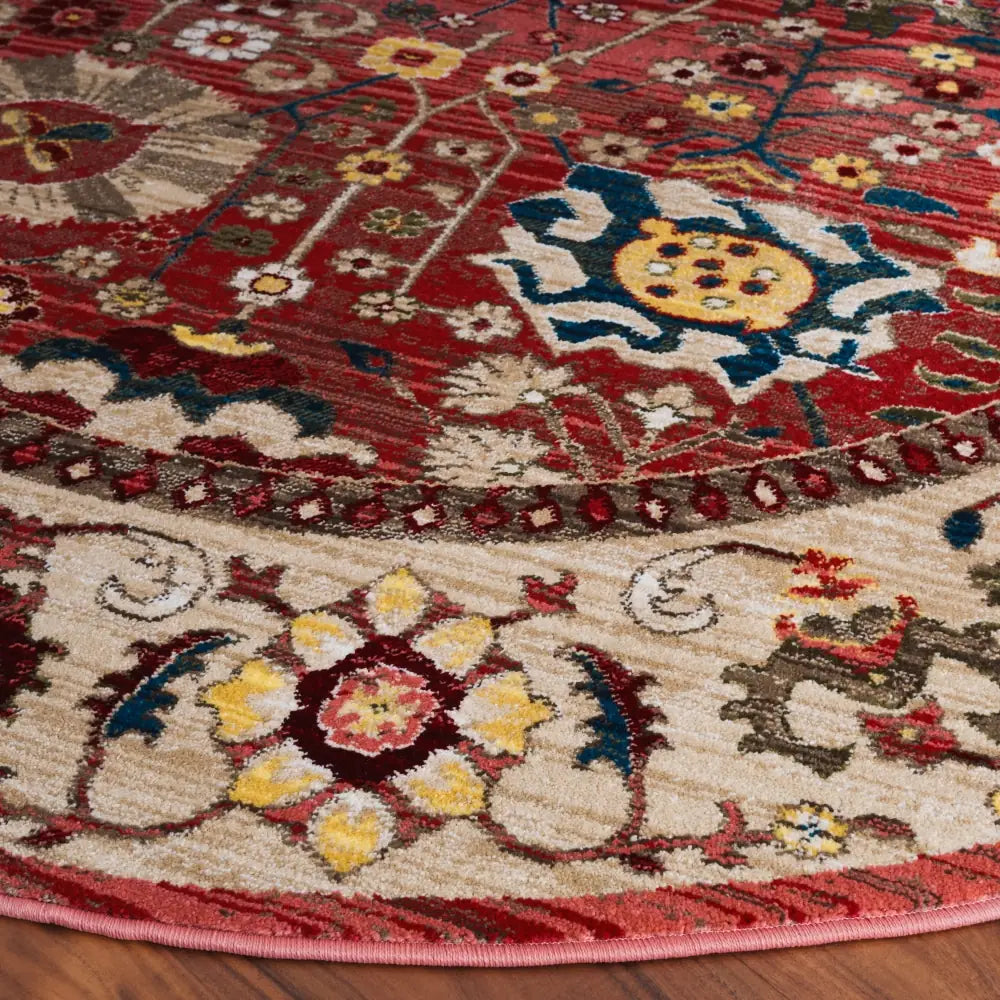 Safavieh Kashan 6'-7" x 6'-7" Rug in Red / Beige