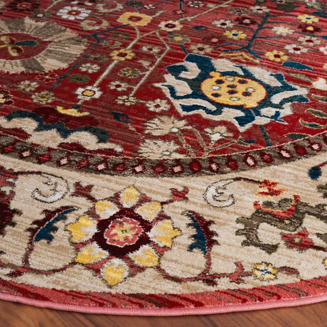 Safavieh Kashan 6'-7" x 6'-7" Rug in Red / Beige