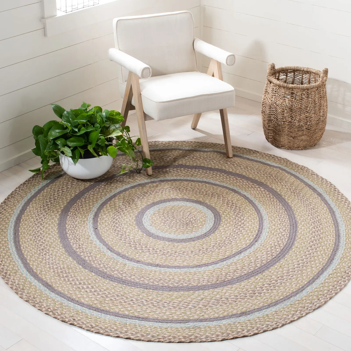 Safavieh Cape Cod 5'-0" x 5'-0" Rug in Blue / Olive