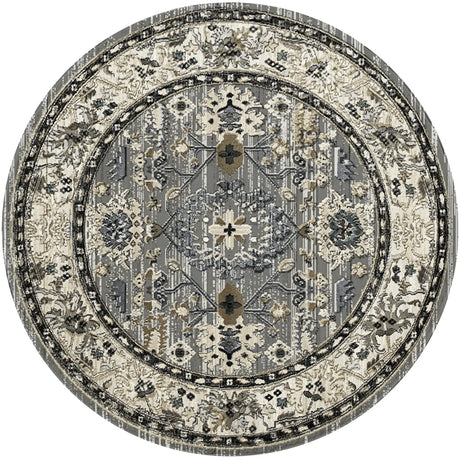 Dynamic Rugs Yazd 8531 Grey / Ivory Rugs - Round