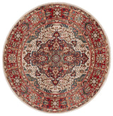 Safavieh Kashan 6'-7" x 6'-7" Rug in Ivory / Blue