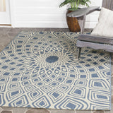 Safavieh Courtyard 5'-3" x 7'-7" Rug in Blue / Beige