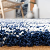 Safavieh Hudson Shag 4'-0" x 6'-0" Rug in Navy / Ivory