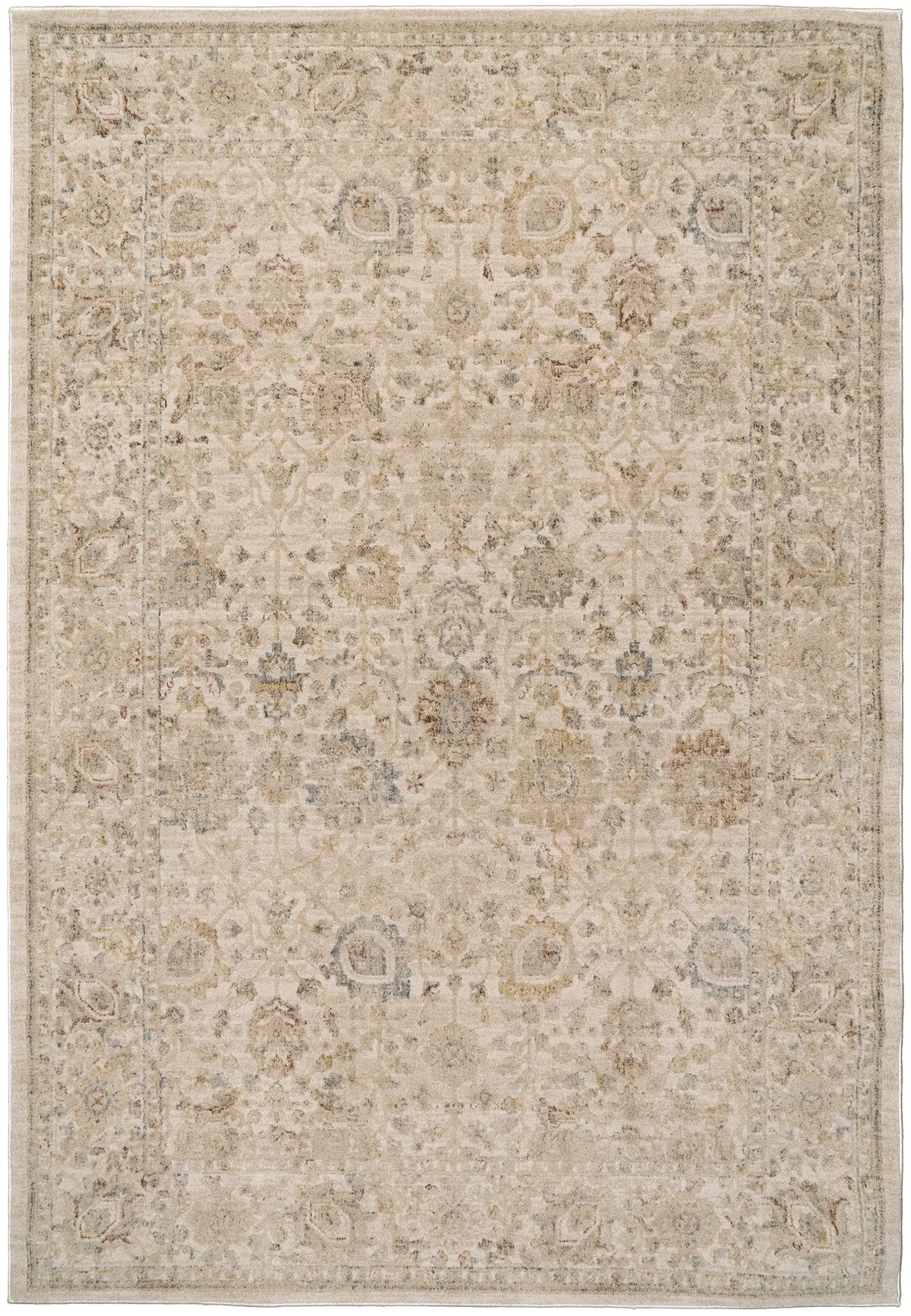 Dynamic Rugs Bloomfield 19606 Power Loomed Traditional Beige/Grey/Cream Rug - Rectangular
