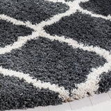 Safavieh Hudson Shag 7'-0" x 7'-0" Rug in Dark Grey / Ivory