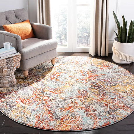 Safavieh Madison 900 6'-7" x 6'-7" Rug in Light Grey / Light Blue