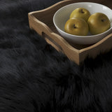 Safavieh Faux Sheep Skin 2'-0" x 3'-0" Rug in Black