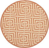 Safavieh Courtyard 5'-3" x 5'-3" Rug in Terracotta / Cream