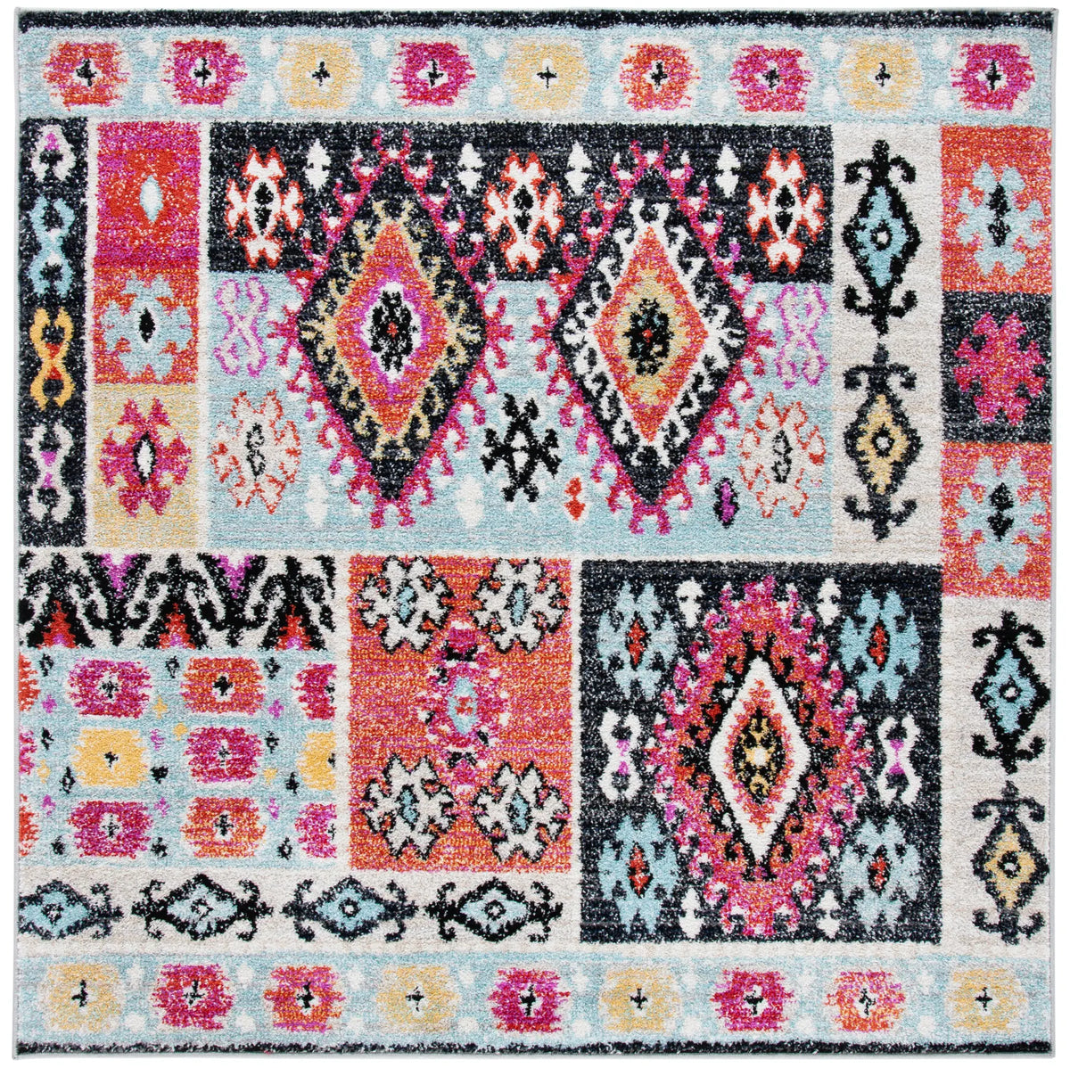 Safavieh Adirondack 6'-0" x 6'-0" Rug in Aqua / Fuchsia
