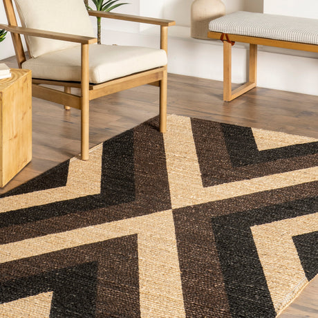 Nuloom Bretta Geometric Braided Svgn06A Black Rug.