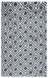 Safavieh Rainbow Shag 4'-0" x 6'-0" Rug in Charcoal / White