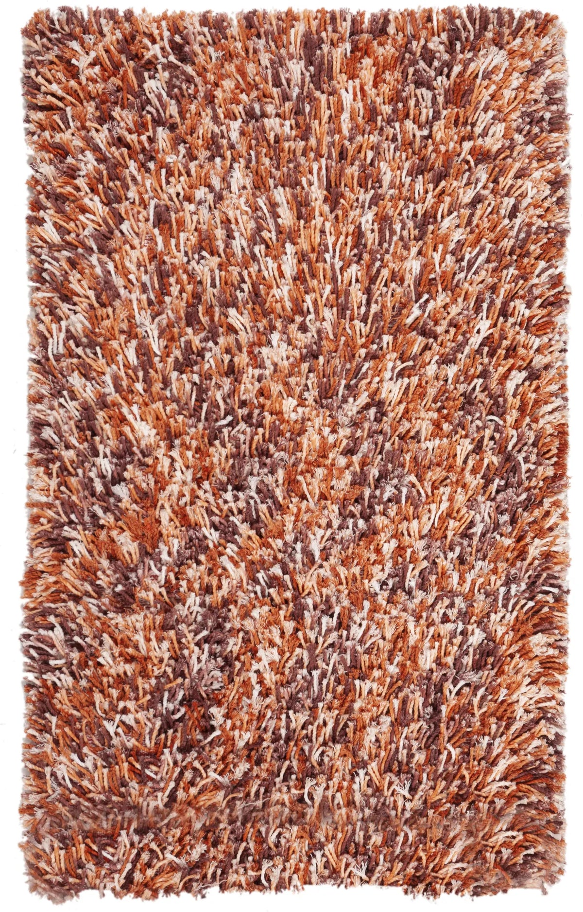 Safavieh Rio Shag 3'-0" x 5'-0" Rug in Rust / Ivory