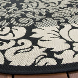 Safavieh Courtyard 5'-3" x 5'-3" Rug in Black / Sand